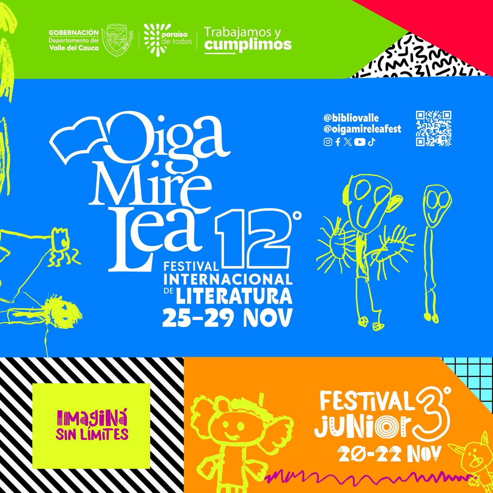 Oiga, Mire, Lea 2026, Festival Internacional de Literatura del 25 al 29 de noviembre y Festival Junior del 20 al 22 de noviembre