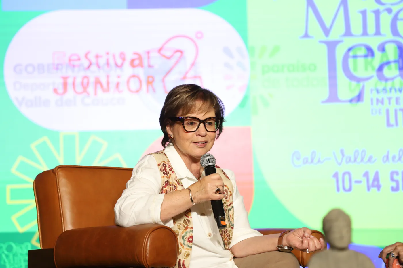 Piedad Bonnett durante el festival Oiga Mire Lea de 2025